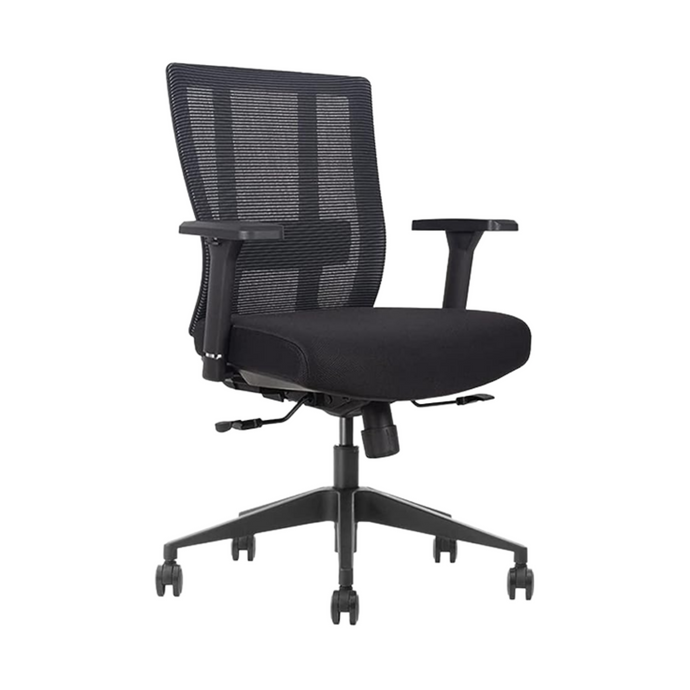 GM Seating Bitchair Ergonomic Mesh Office Chair - Adjustable Lumbar Support Computer Desk Chair with Height Adjustable Arms - Seat Depth Adjustable Executive Office Chair -  (Black)