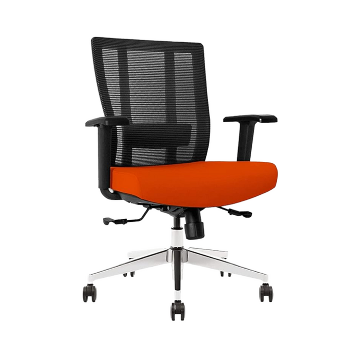 GM Seating Bitchair Ergonomic Mesh Office Chair - Adjustable Lumbar Support Computer Desk Chair with Height Adjustable Arms - Seat Depth Adjustable Executive Office Chair -  Black (Tangerine)