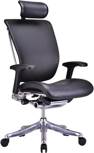 GM Seating Enklave Genuine Leather Executive Hi Swivel Chair (Black) - ERGOLUXSEATING.COM