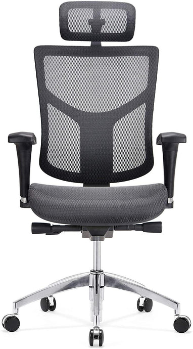 GM Seating Ergonomic Mesh Office Chair Dreem II Mesh Series, Black Mesh, Chrome Base (Headrest) - ERGOLUXSEATING.COM